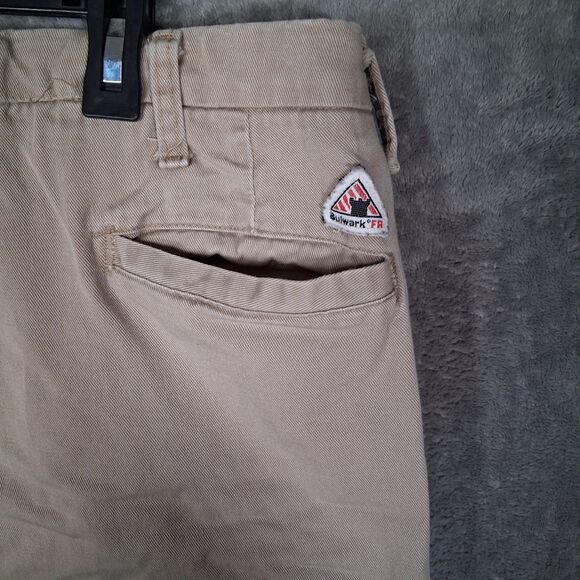 Bulwark Flame Resistant Pants Mens 38 Inseam 32 Beige Cream - Picture 4 of 8